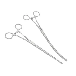 16.5cm/22cm/25cm Bowel Clamps Intestinal Forceps Straight Curved Veterinary Pet Surgical Instruments