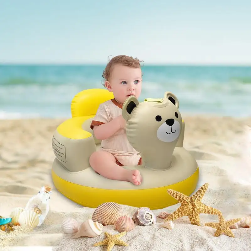 Inflatable Chair For Children Cute Bear Baby Back Support Sofa Baby Floor Seats For Babies 6-24 Months Children Sitting Up Chair