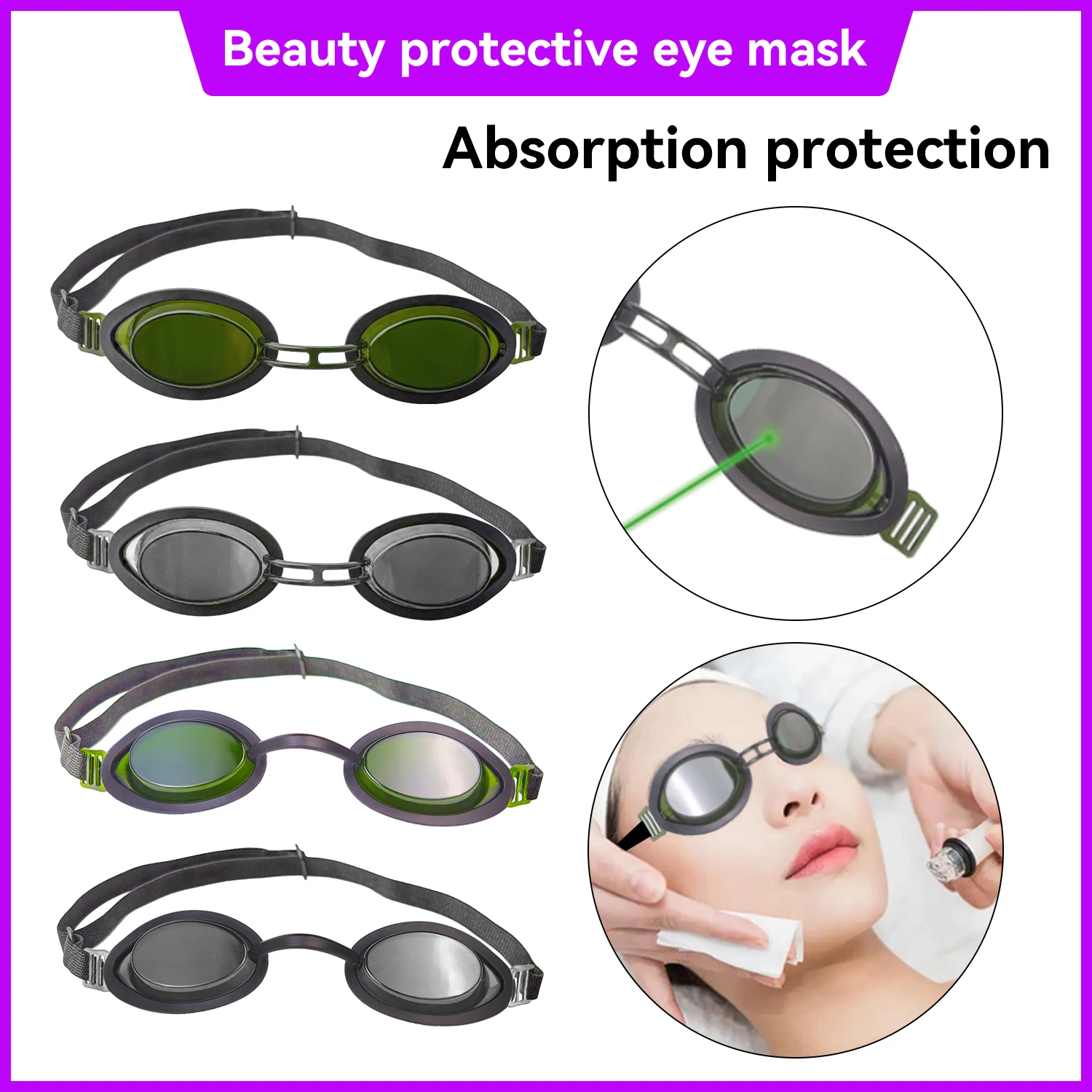 laser lenses protect laser  230-370nm PC Anti-Scratch PC Laser Eyewear Mask for UV Laser Marking UV Disinfection eye protection