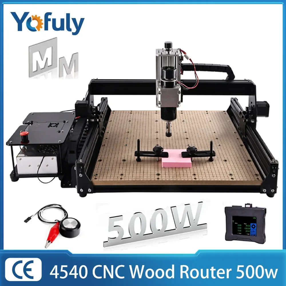 

500W Spindle CNC Wood Router Machine CNC 4540 3 Axis Metal Milling Machine 40w Laser Engraver for Wood Acrylic MDF PCB Plastic