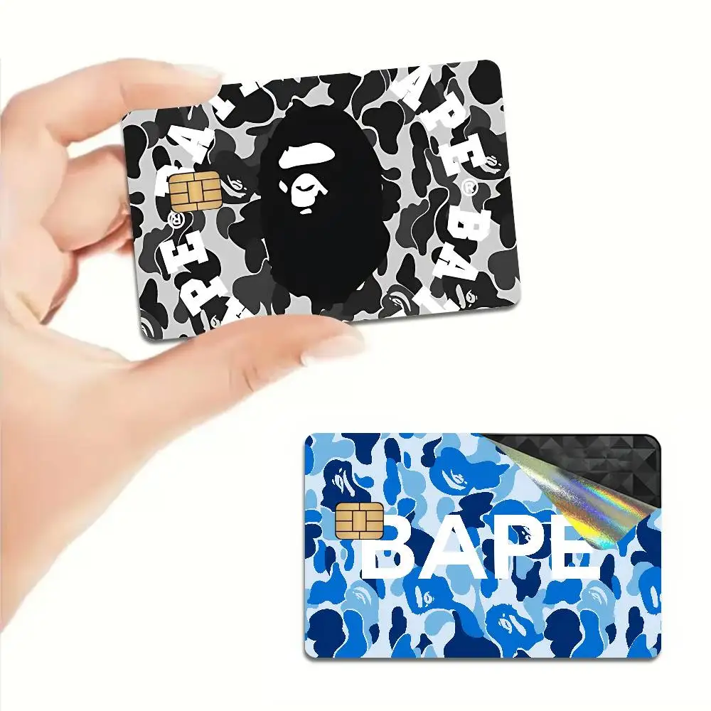 Luxurious B-bapeS Logo Cartoon Credit Card Skin Stickers for Bank Card Bus Metro Card Sticker Waterproof Women Gift