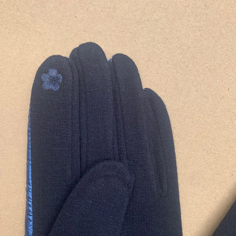 Winter Thicken Women Gloves All Fingers Touch Screen Warm Hand Cycling Driving Mittens Female Fashion Glossy Windproof Gloves