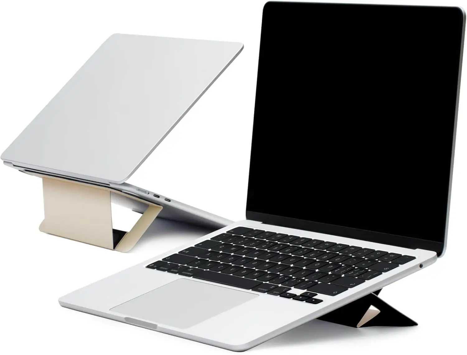 

Подставка для ноутбука для стола, клейкая охлаждающая подставка с 2 регулируемыми углами, складная и портативная, подходит для ноутбуков 11–16 дюймов, бежевый цвет