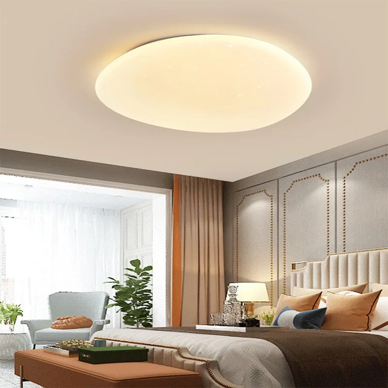 White Pebbles Acrylic Ceiling Lamp Nordic Modern Minimalism Living Room Bedroom Restaurant Ceiling Light Atmosphere Luster LED