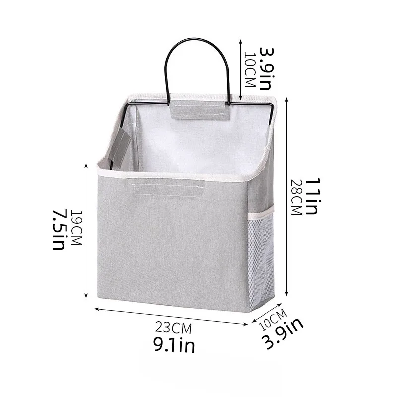 Dormitory Large Capacity Hanging Clothing Storage Bag and Storage Bag Cotton Linen Cloth Book Sundries Wall Hanging Storage Bag