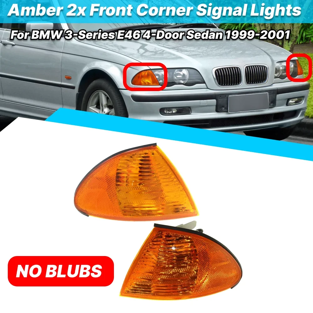 

Turn Signal Light For BMW 3-Series E46 4-Door Sedan Pre-LCI Pre-Facelift 1999-2001 Front Corner Signal Light Without Bulb