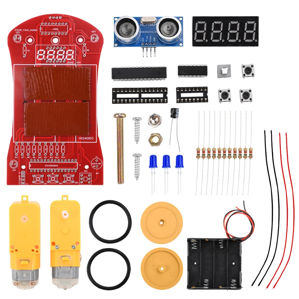 

0-5m Ultrasonic Ranging Automatic Obstacle Avoidance Car Loose Part Automatic Steering Backward DIY Welding Practice Kit