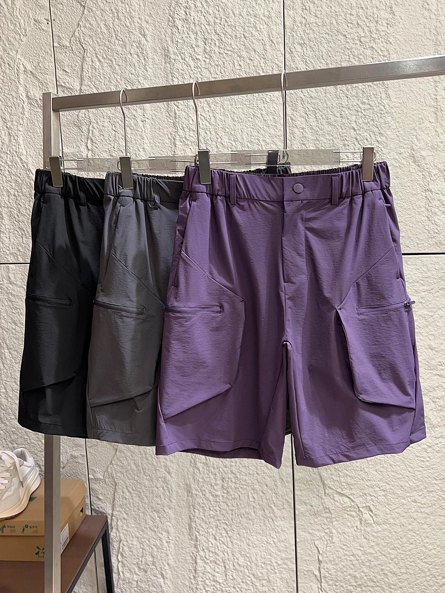 Tech Fabric Men's Outdoor Workwear Shorts Cool Sensation Sports Casual Five-Quarter Length Fashionable Urban Style Summer Shorts