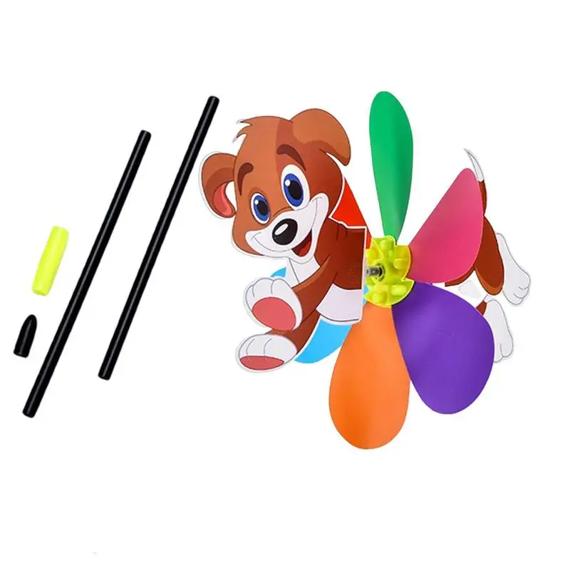 Garden Pinwheels Cartoon Animal Whirligig Wind Spinner Windmill Toy Decorative Stakes Outdoor Gardening Art Whimsical Kids Gifts