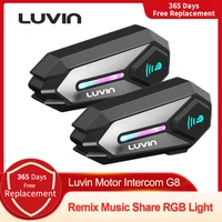 Luvin G8 intercomunicador para motocicleta casco auriculares Bluetooth reproductor de música impermeable altavoz 300M freedconn para motocicleta