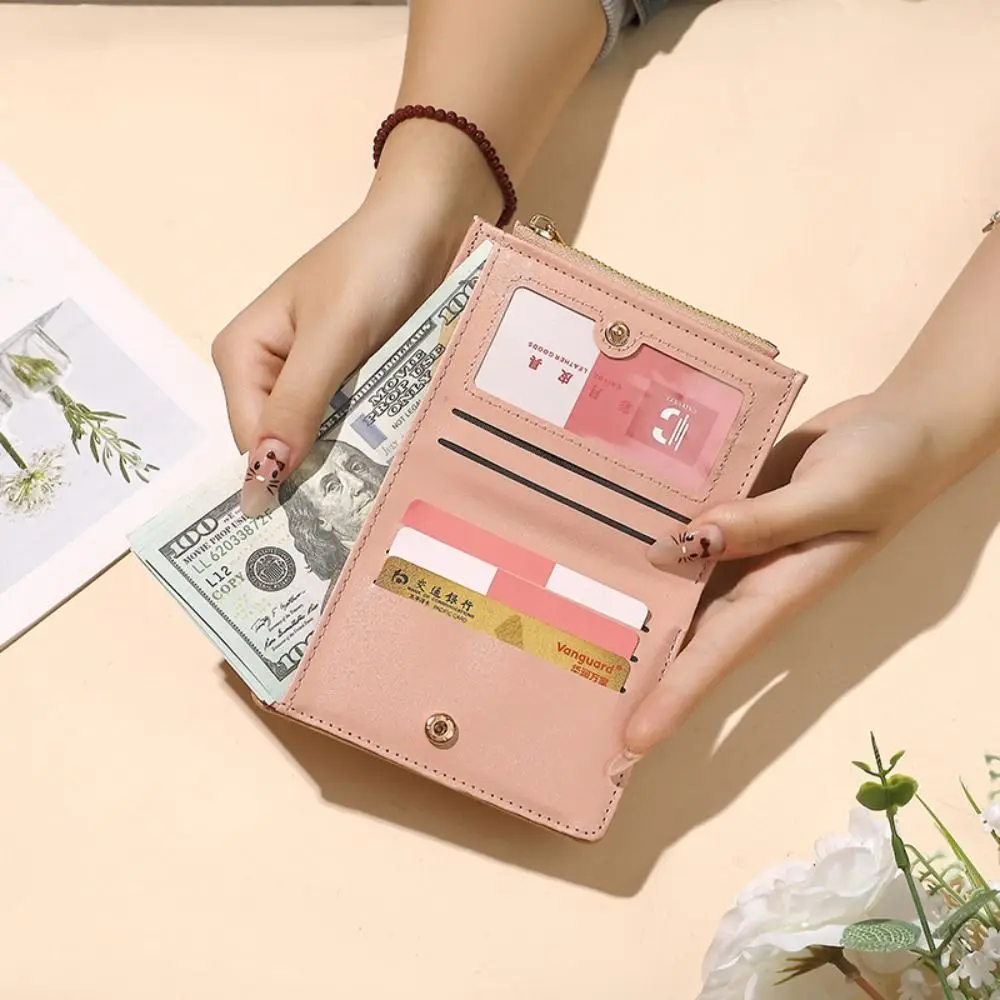 

Durable PU Leather Money Coin Purse 6 Colors Zipper Mini Money Bag Multifunctional Credit Card Holoder Women Men