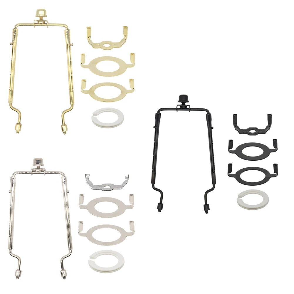 

1PCS Gold Lamp Shade Harp Holder With 3 Base And Conversion Ring 8Inch Lamp Shade Harps Holder Adjustable Kit Light Fitting