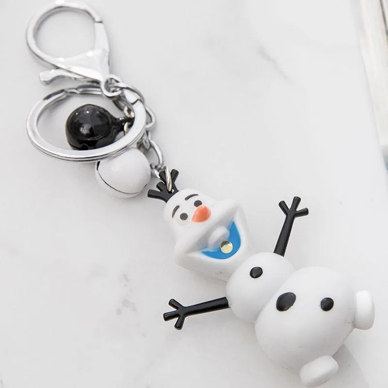 Frozen Elsa Olaf Creative Cartoon Cute 3D Doll Illuminated Keychain Chain School Bag Decorative Pendant Children's Holiday Gift