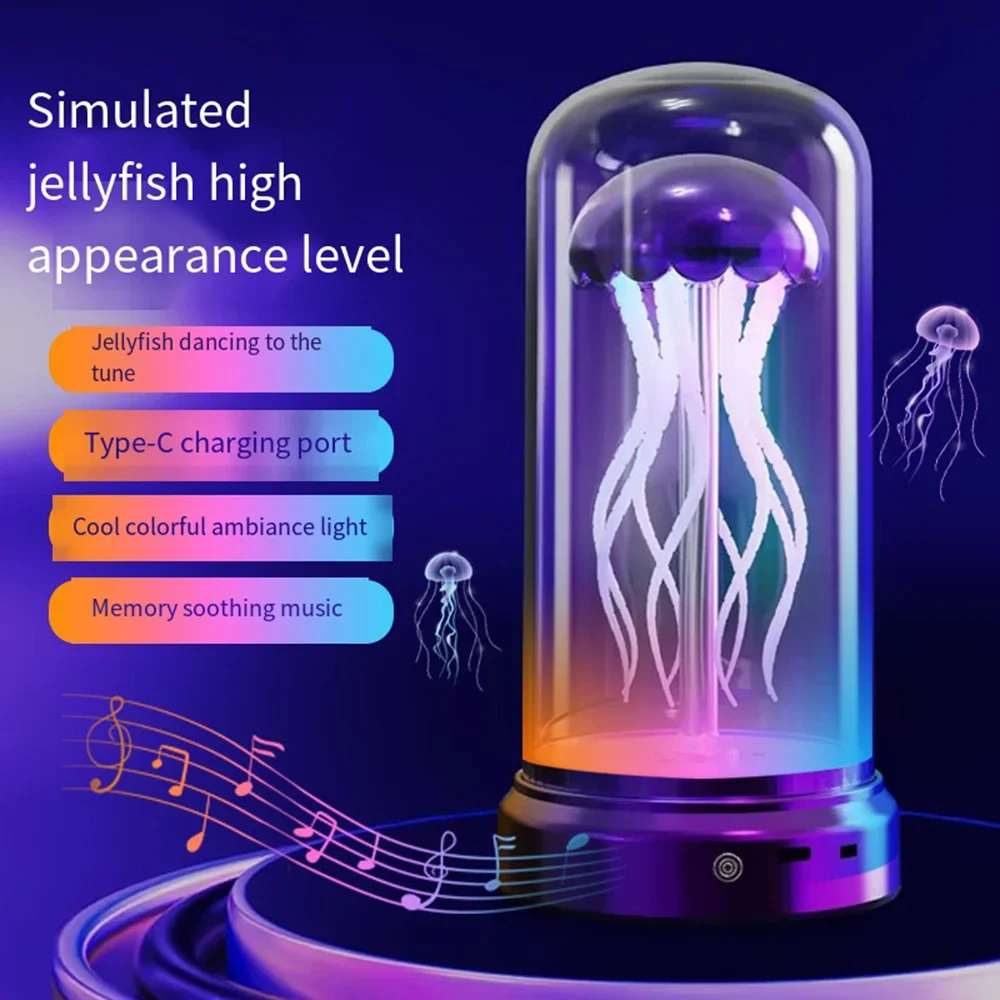 Octopus Audio Jellyfish Atmosphere Lamp 4 Lighting Mode Bluetooth Birthday Valentines Day Gift Singing Dance Decoration Light