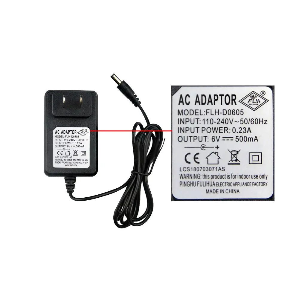High Quality For Car Truck Motorcycle Electric Toys 6V 500mA 12V 1000mA FLH-D1210 Power Adapter Stroller Charger FLH-D0605