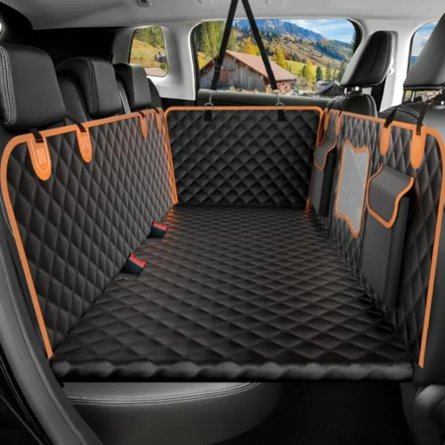 

Чехол для автомобильного сиденья для собак с жестким дном - водонепроницаемый удлинитель заднего сиденья для собак, выдерживающий до 500 фунтов, устойчивый к царапинам и скольжению.