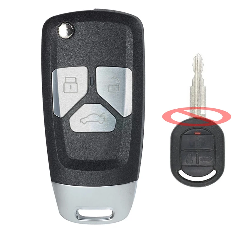 Keyecu NYOSAKS-01TX, SAKS-01TX 3 Buttons 315MHz 4D60 Chip Upgraded Flip Remote Car Key Fob for Chevrolet Optra 2004-2010