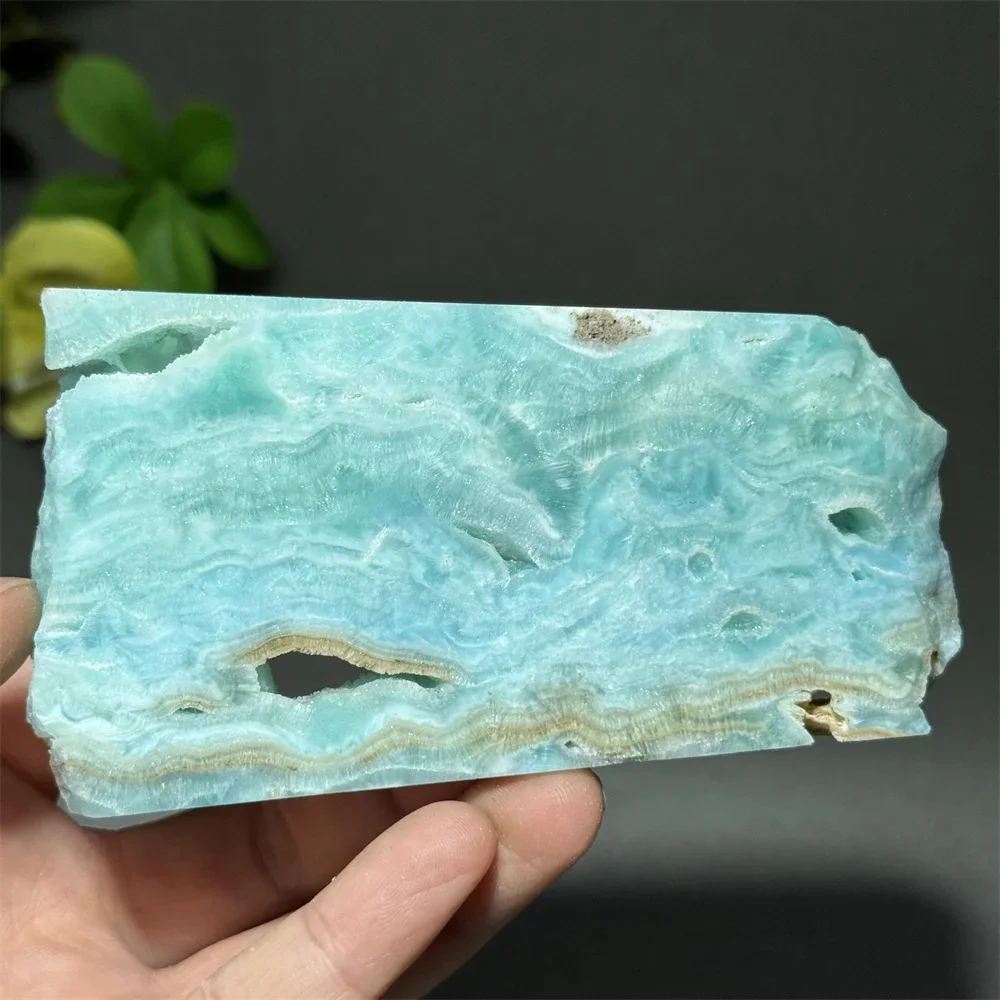 Natural Heteropolar Mineral Raw Stone Slice Home Fashion Ornaments Lucky Gift Energy Spiritual Meditation Healing+Bracket