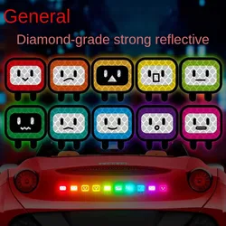 10PC Vehicle Stickers Decorative Reflective Motorcycle Personality Cute Square Car Body Stickers Helmets Shielding Scratches