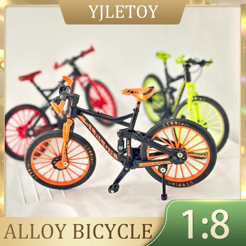 1:8 Mini Toys Model Alloy Bicycle Die-casting Mountain Bike Finger Simulation Metal Bike Collection Gifts Boys toys