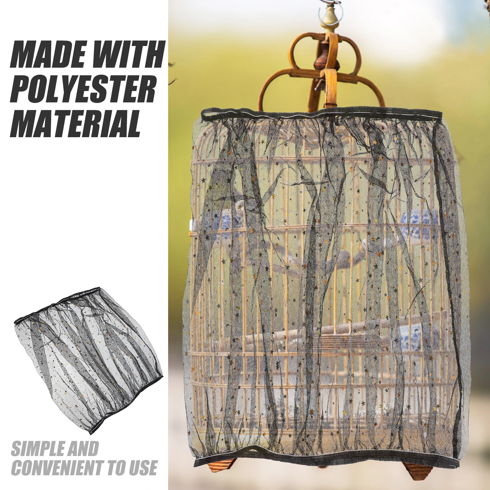 

Bird Cage Cover Mesh Net Splash-Proof Food Catcher Airy Easy Clean Parrot Cage Net For Indoor Use Birdcage Cover Pet Accessories