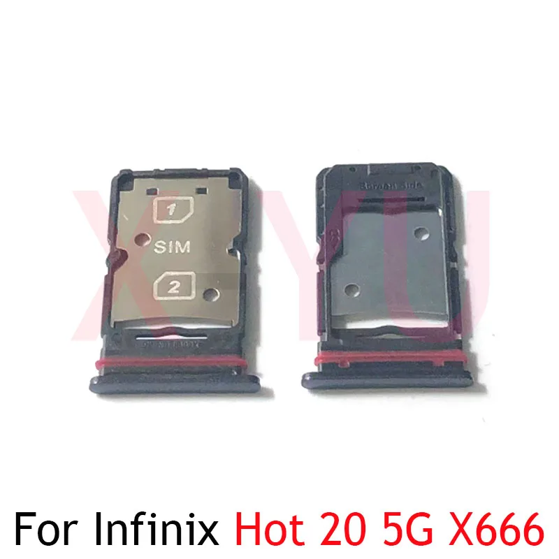 

For Infinix Hot 20 X6826 / Hot 20 5G X666B X666 SIM Card Tray Holder Slot Adapter Replacement Repair Parts