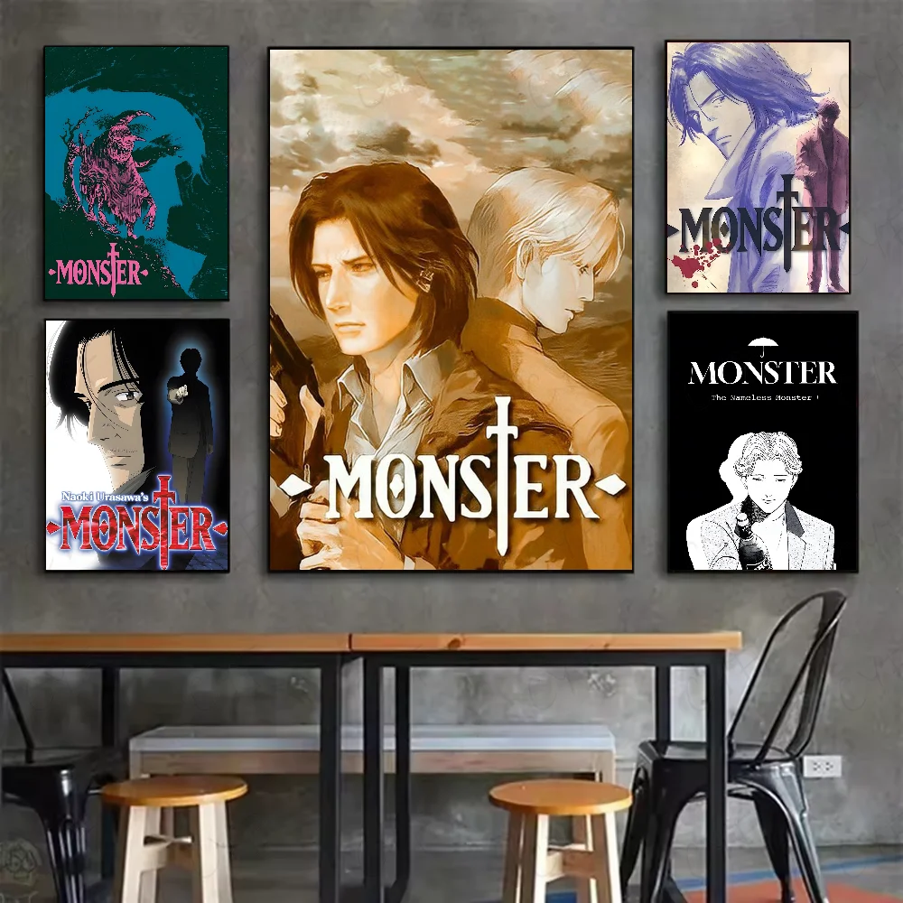 N-Naoki Urasawa S Monster Anime Classic Poster HD art sticky wall waterproof home living room bedroom bar aesthetic decoration