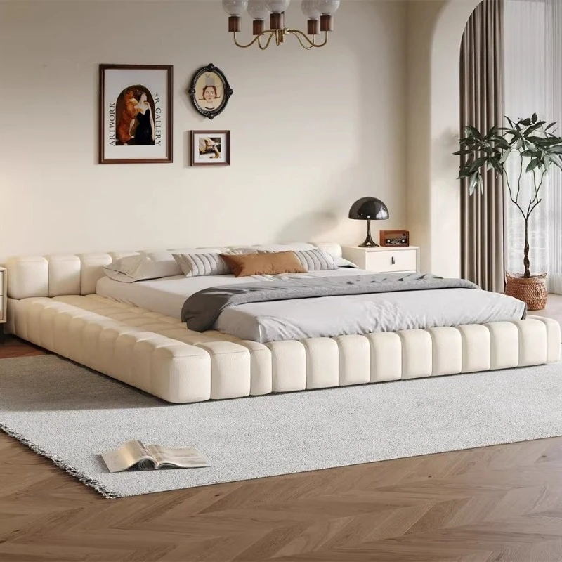 

Двуспальная кровать из натуральной кожи размера King Size 180x200 см, высококачественный каркас кровати в минималистском дизайне, мебель для спальни Queen Camas de Dormitorio