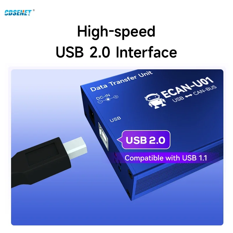 CAN to USB 프로토콜 변환기, 양방향 투명 전송 통신 송수신기, CDSENET ECAN-U01, CAN2.0, USB2.0