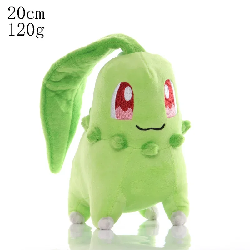 20cm Pokemon Chikorita Plush Toys Soft Stuffed Cartoon Chikorita Doll Kawaii Japan Anime Elf Plush Doll Boys Birthday Gifts