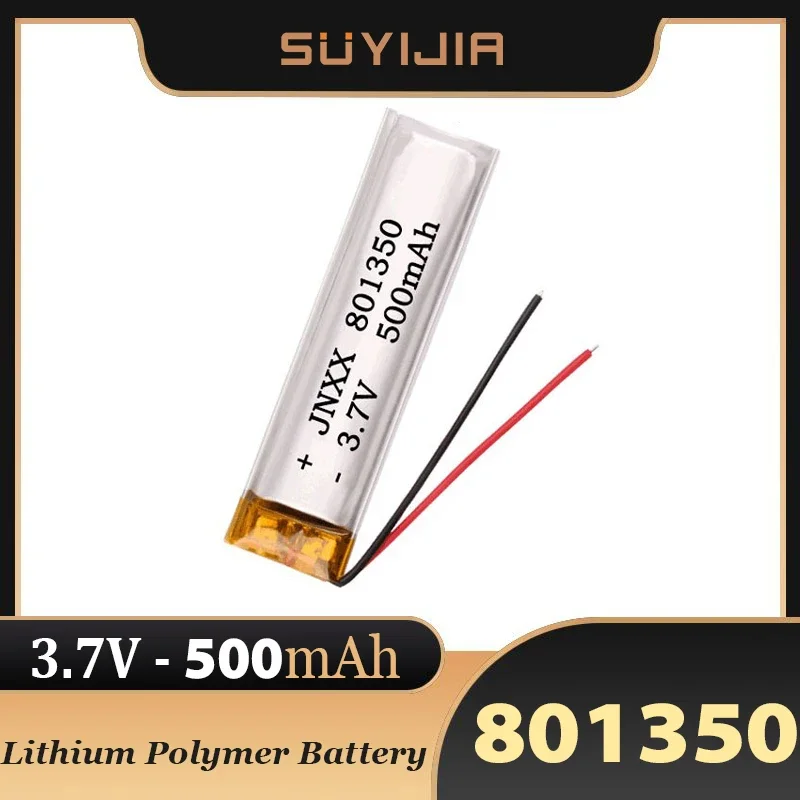 801350 Rechargeable Polymer Lithium Battery 3.7V 500mAh Suitable for Bicycle Light LED Light Laser Pointer Small Fan Brand New