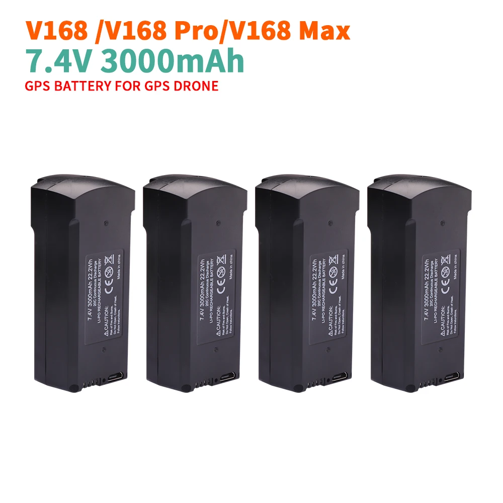 الأصلي V168 GPS بطارية توصيل خارجي 7.4 فولت 3000 مللي أمبير أجهزة الاستقبال عن بعد 3.7 فولت 2000 مللي أمبير V168 برو ماكس بطارية احتياطية درون أجزاء الملحقات