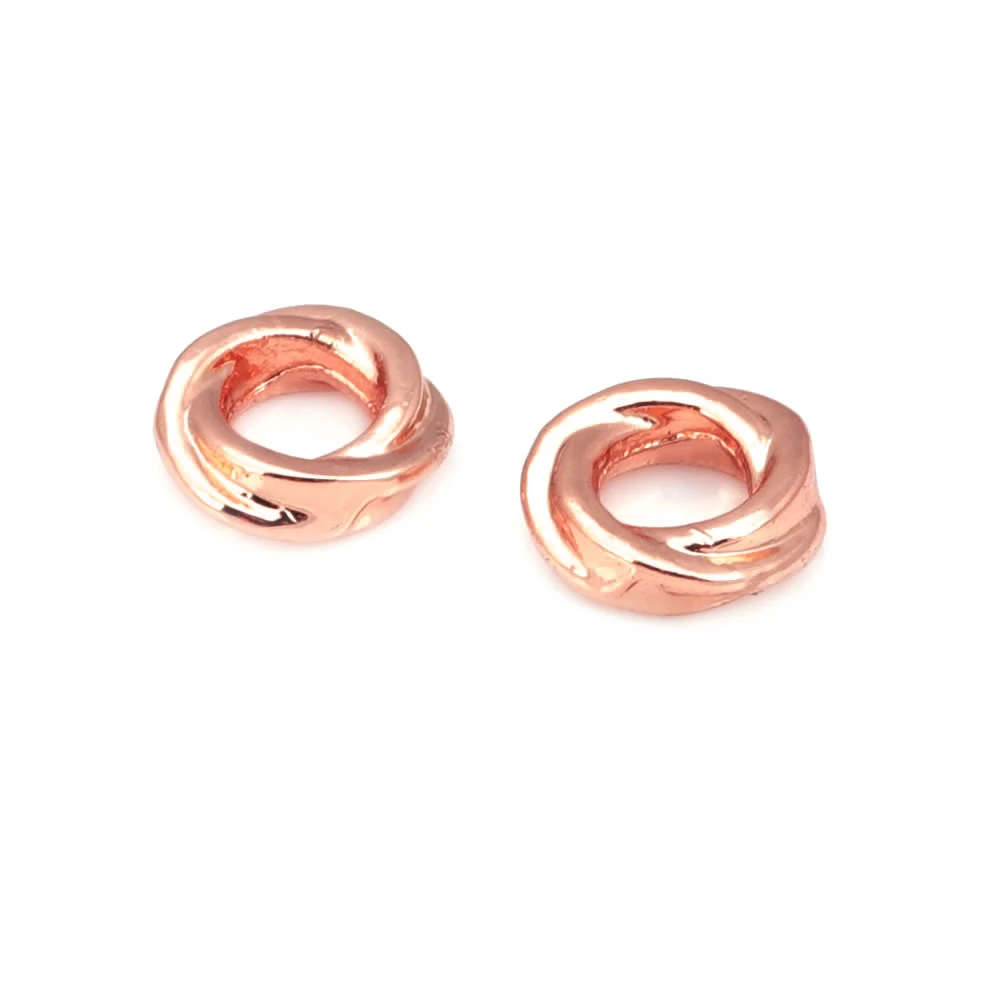4MM 6MM 18K Goldfarbene Messing Runde Gedrehte Kreisförmige Armband-Abstandhalterperlen Schmuckherstellungszubehör DIY-Zubehör – Detail 19