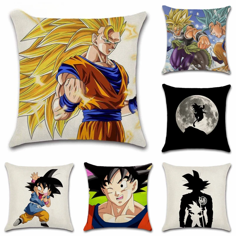 

Japanese Anime Dragon Ball Series Linen Cushion Cover Bedroom Home Office Hotel Decoration Anime Cartoon Cushion Cover 45cmx45cm