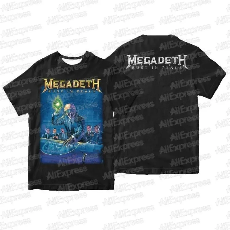 

2025 Summer Iron Maiden HALLOWWED Premium Tshirt Iron Halowed Heavy Metal Band T-shirt Metal T-shirt Oversize Megadeth MOTO