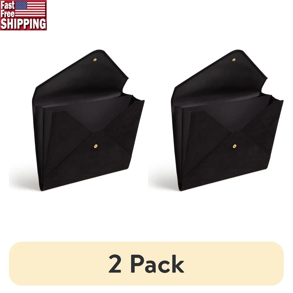 

2 упаковки замшевых держателя для документов 13 x 9,75 x 0,44 дюйма с застежкой-кнопкой Бумага размером для письма Экологичная организация