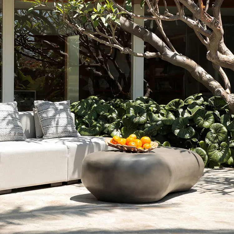 XXOutdoor irregular stone-shaped pier bed and breakfast courtyard creative tea table