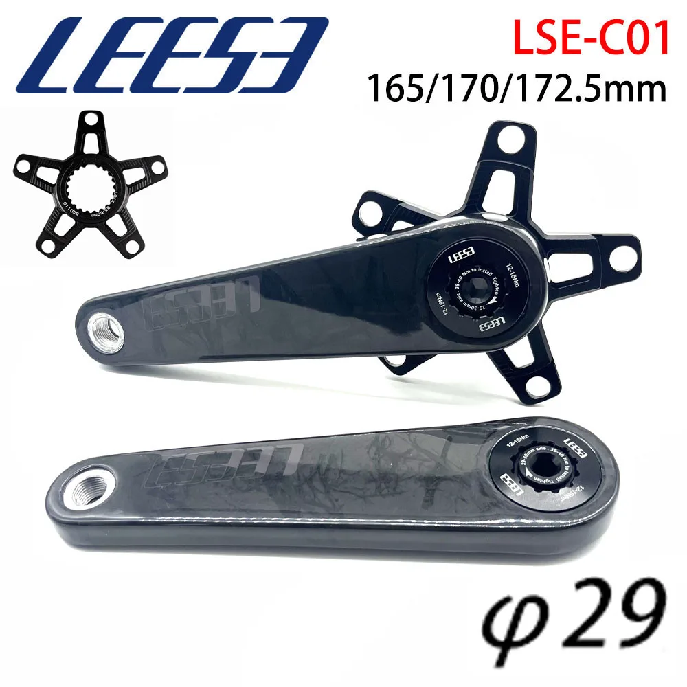 LEESE Gravel Fahrrad Carbon Ultraleicht Kurbelgarnitur 110BCD BCD130 SH1MANO Spider 5 Arm 1/2 x 10/11/12 Geschwindigkeit 170 mm Kurbelgarnitur BCD110