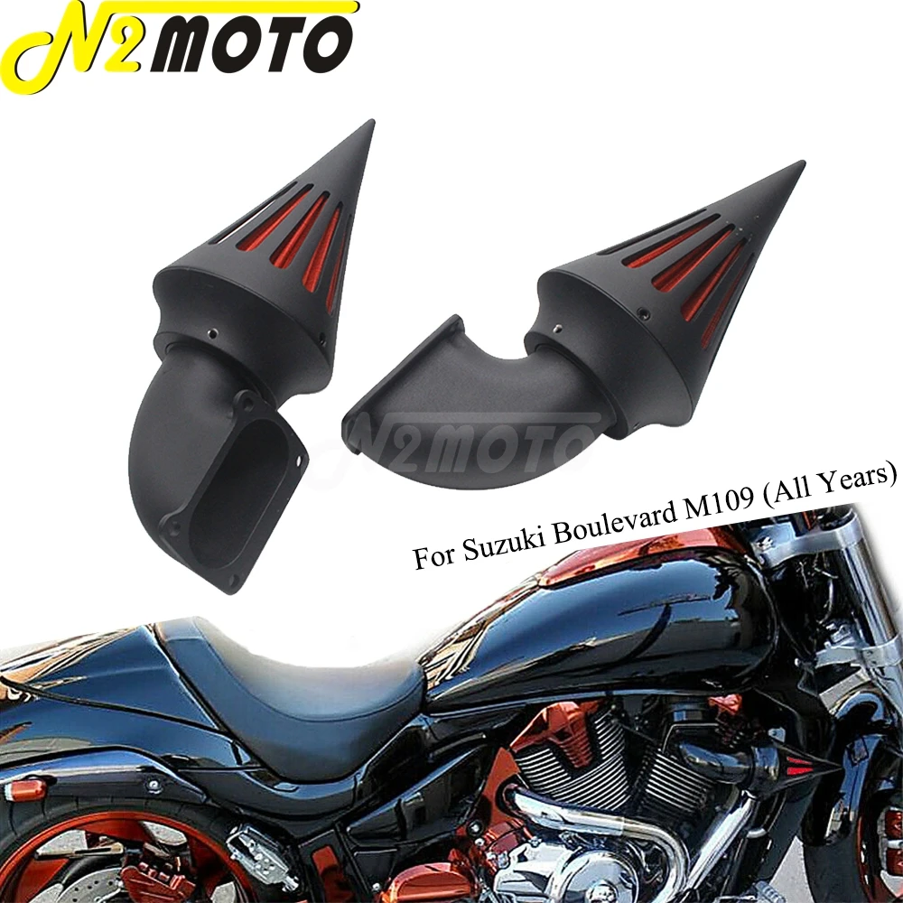 

Aluminum Motorcycle Dual Cone Spike Air Cleaner Filter Intake Air Filter For Suzuki Boulevard M109R M109 R All Year Accessories