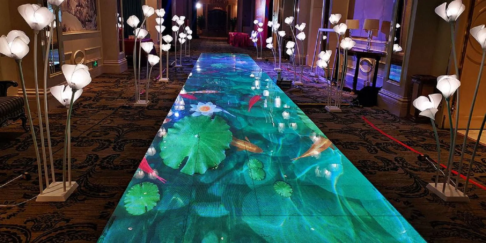 Floor Tile LED Display Screen Outdoor P3.91 500x500mm Full Color High Resolution 3840Hz Interactive Dance Video Background