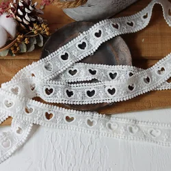 2.2CM Wide White Water Soluble Love Mesh Lace Trim for Fringed Party Wedding Dresses Ribbon Fabric Sewing Accessories Supplies