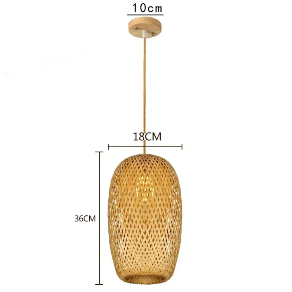 Handmade Natural Woven Lamp Traditional Restaurant Decorative Lighting Wooden Bamboo Chandeliers Rattan Pendant Lights