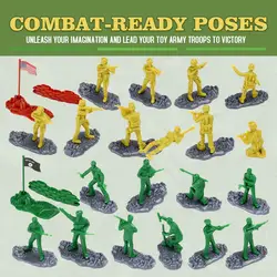 ViiKONDO Army Men Toy Plastic Soldier Troops Military Guy 10 Pose Modern Warfront US vs Insurgent Action Figure Wargame Kid Gift
