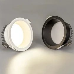 Recessed Anti-glare LED COB Downlight 18W 24W Dimmable 85-265V Ceiling Lamp Spot Light 12W 15W Home Living Room Bedroom Lighting