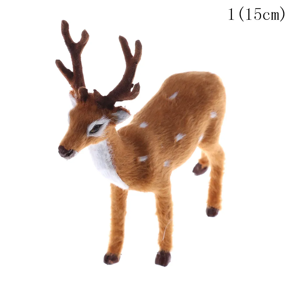 1pc Christmas Deer Christmas Elk Plush Reindeer Christmas Decoration Fairy Garden Miniatures Props