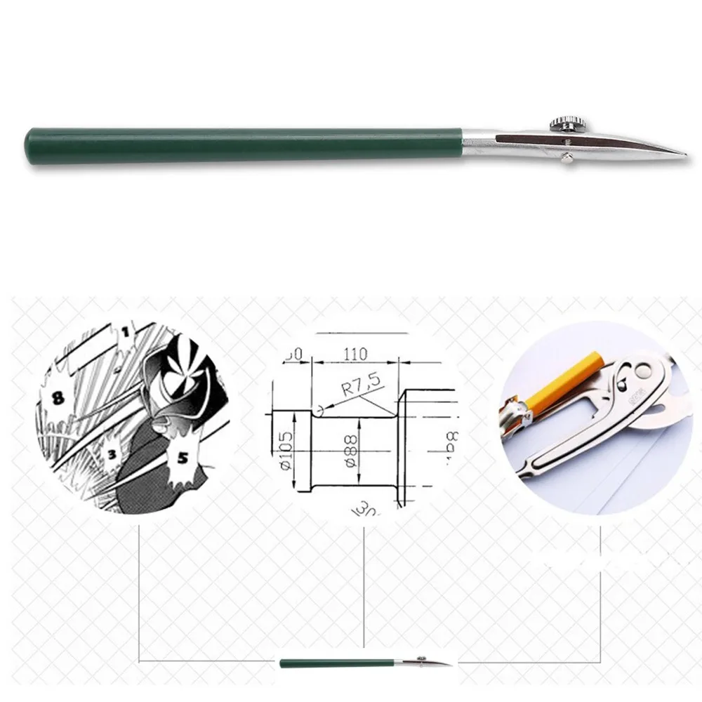 Adjustable Metal Masking Ruling Pen Green Handle Fine Artists Ruling Pen Fine Line Pen Hand Drafting