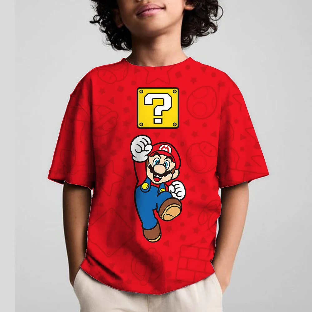 Kinderspiel Super Mario Bros T-Shirt Kinder Junge Cartoon Kleidung Tops T-Shirts Jungen T-Shirt Luigi Mario T-Shirts Kinder Kurzarm