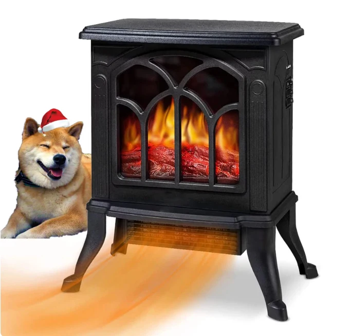 

SUGIFT Electric Fireplace, 1500W Portable Infrared Stove Heater, Black