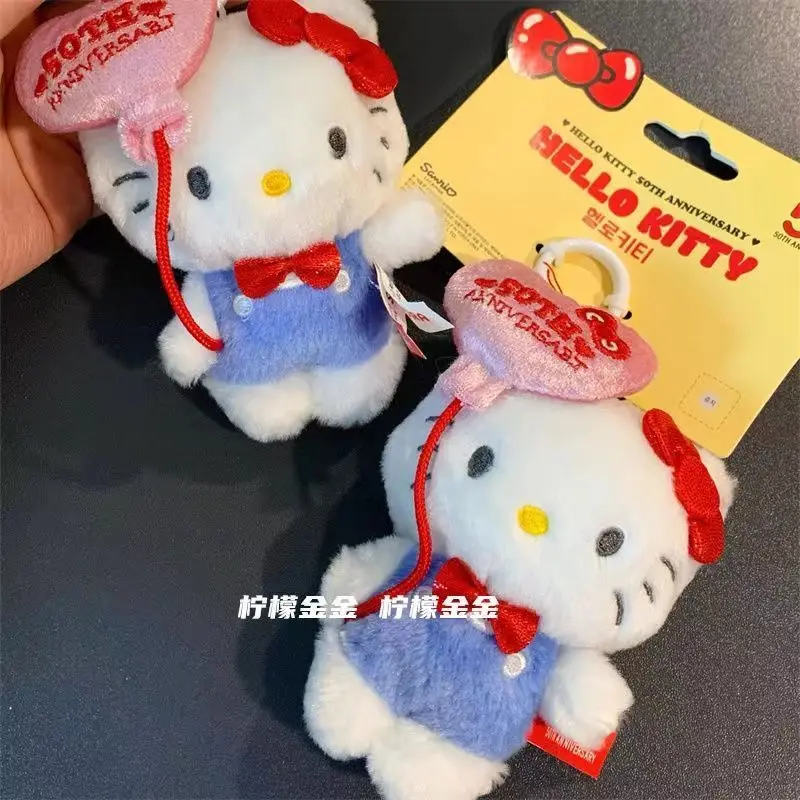 Hello Kitty brelok 50th Anniversary Limited Plushie Edition Sanrio wisiorek lalka plecak brelok do kluczy z ozdobą zabawki pluszowy prezent