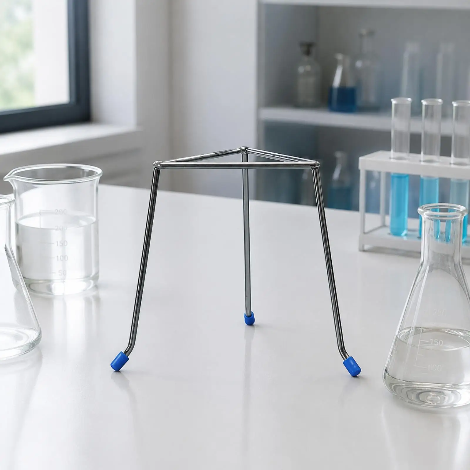 Electroplated Bottle Support Stand Tripod for Laboratory Burner Lamp Heating Tasks